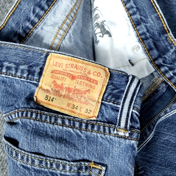 Levi's 514 Men's Jeans Slim straight-Droit Denim Blue size 34×32 - Picture 6 of 9